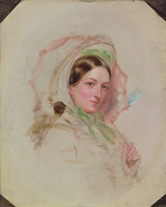 日傘を持つ女性（ダービーの日のための研究） 作： William Powell Frith